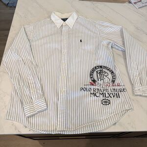 RARE Vtg Ralph Lauren Button Down Nautical MCMLXVII Stencil XL Preppy Streetwear